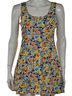 BCBGENERATION neon floral dress with cutouts